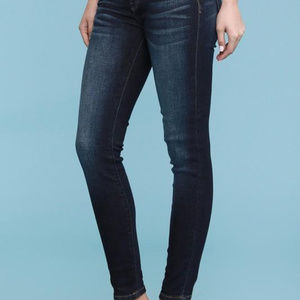Dark Wash Mid-Rise Skinny Jeans